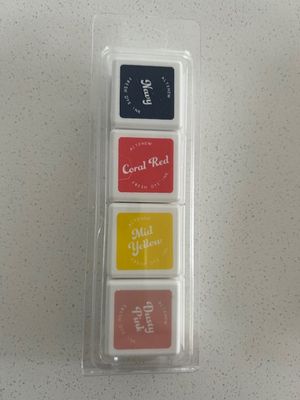 Sale Pack - Altenew Inks - Set of four cubes - Colours inc. Navy, Coral Red, Mid Yellow &amp; Dusty Pink