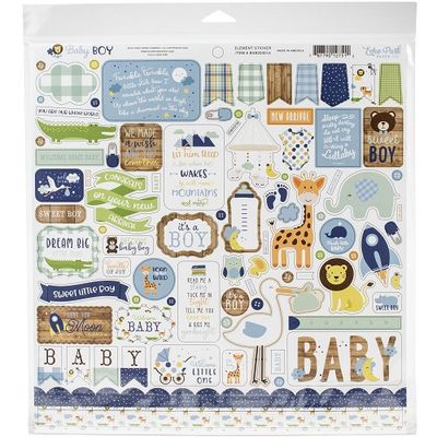 Echo Park Paper Co - Baby Boy Collection - 12" x 12" Paper Pack - BAB203016 - 12 Sheets plus stickers