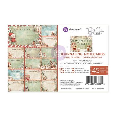 Prima Marketing - 3 Girls Tale - Twinkle &amp; Treats Collection - 4&quot; x 6&quot; - Journal Cards - 680183 -  16 pcs