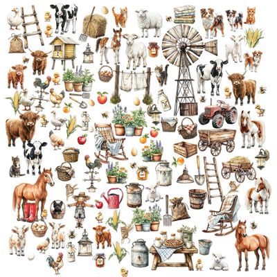 49 &amp; Market - Whispering Way Collection - Laser Die Cuts - Elements - 6" x 12" - JWW34189- 4 Sheets - 127 pcs