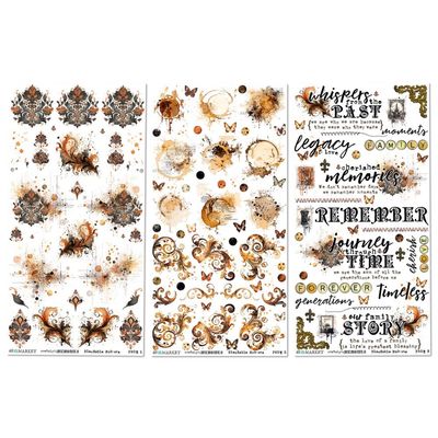 49 &amp; Market - Nostalgic Memories Collection - Rub Ons - Blendable  - 6" x 12" - DNM33953 - 3 Sheets
