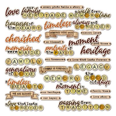 49 &amp; Market - Nostalgic Memories Collection - Chipboard Bits - DNM3391 - 33 pcs