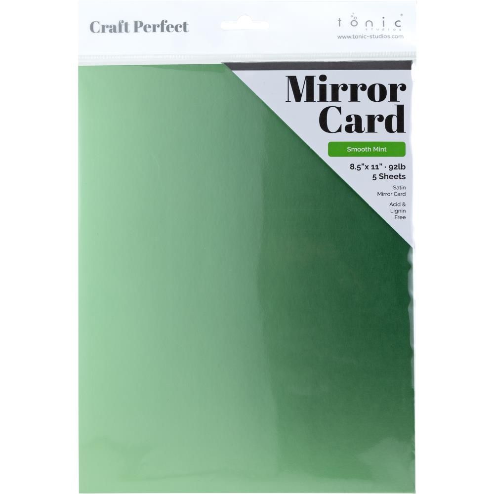 Tonic Studios - Craft Perfect - Mirror Cardstock - Satin - Smooth Mint - 9465E - 8.5&quot; x11&quot; - 5 Sheets