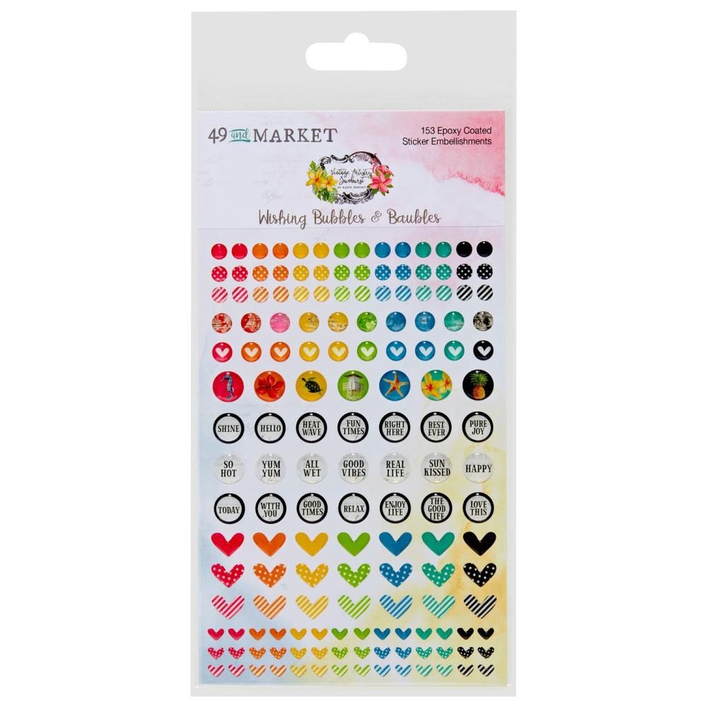 49 &amp; Market - Sunburst Collection - Wishing Bubbles - Epoxy Stickers - 24814 - 153 pcs