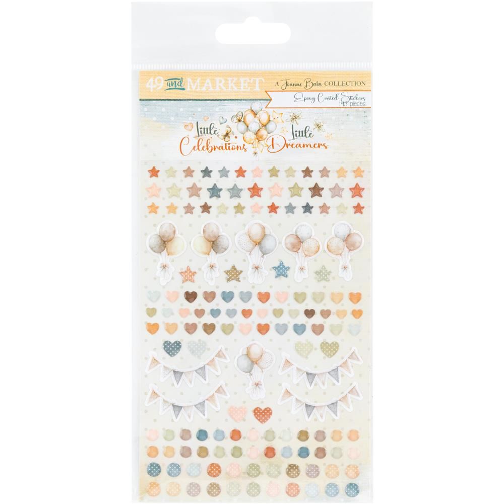 49 &amp; Market - Little Celebrations &amp; Little Dreamer Collection - Wishing Bubbles - Epoxy Stickers -31775 - 113 pcs