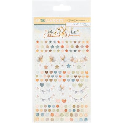 49 &amp; Market - Little Celebrations &amp; Little Dreamer Collection - Wishing Bubbles - Epoxy Stickers -31775 - 113 pcs