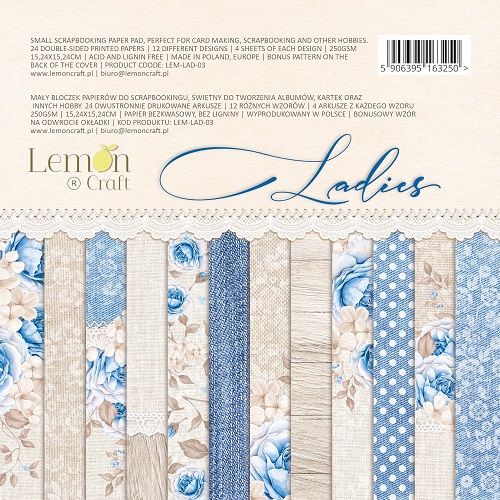 Lemoncraft - Ladies &amp; Gentleman Collection 6&quot; x 6&quot; - Ladies -Scrap Pad - LEM-LAD- 03 - 24 sheets