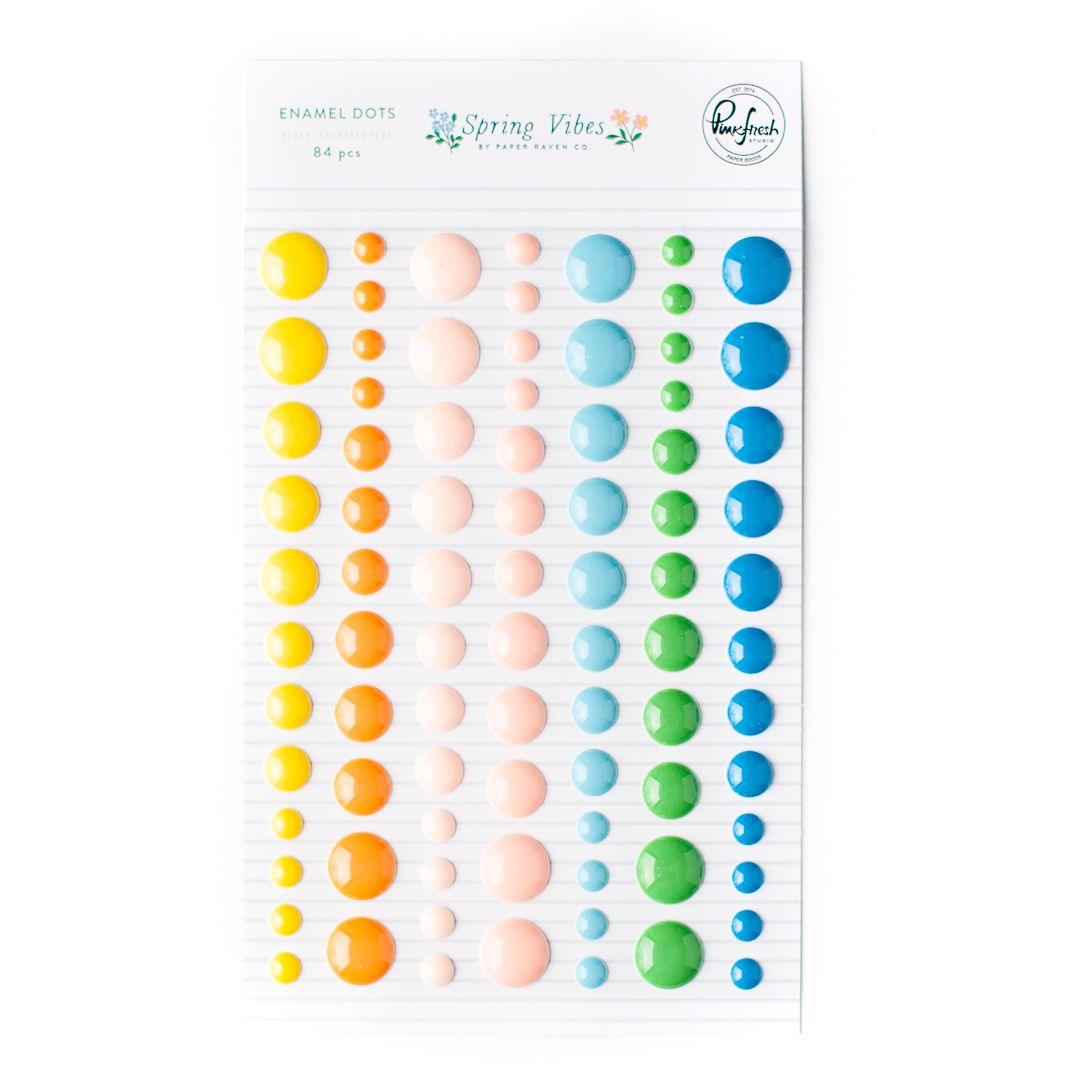 PinkFresh Studio - Spring Vibes Collection - Enamel Dots- 188923 -  84 pcs