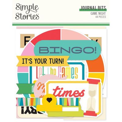 Simple Stories - Game Night Collection - Bits &amp; Pieces - Journaling- 26119 - 44 pcs