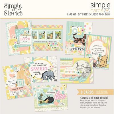 Simple Stories - Say Cheese Classic Pooh Baby Collection - Card Kit - 25837 - makes 8 Cards