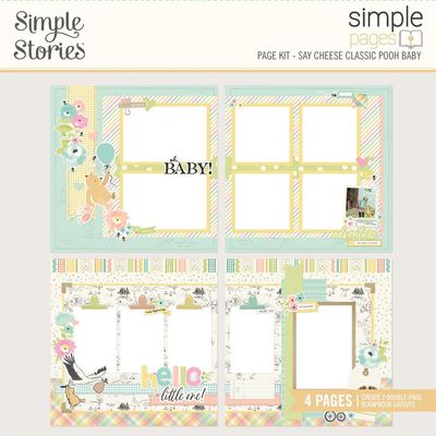 Simple Stories - Say Cheese Classic Pooh Baby Collection - Scrapbook Page Kit - 25837 - makes 4 pages