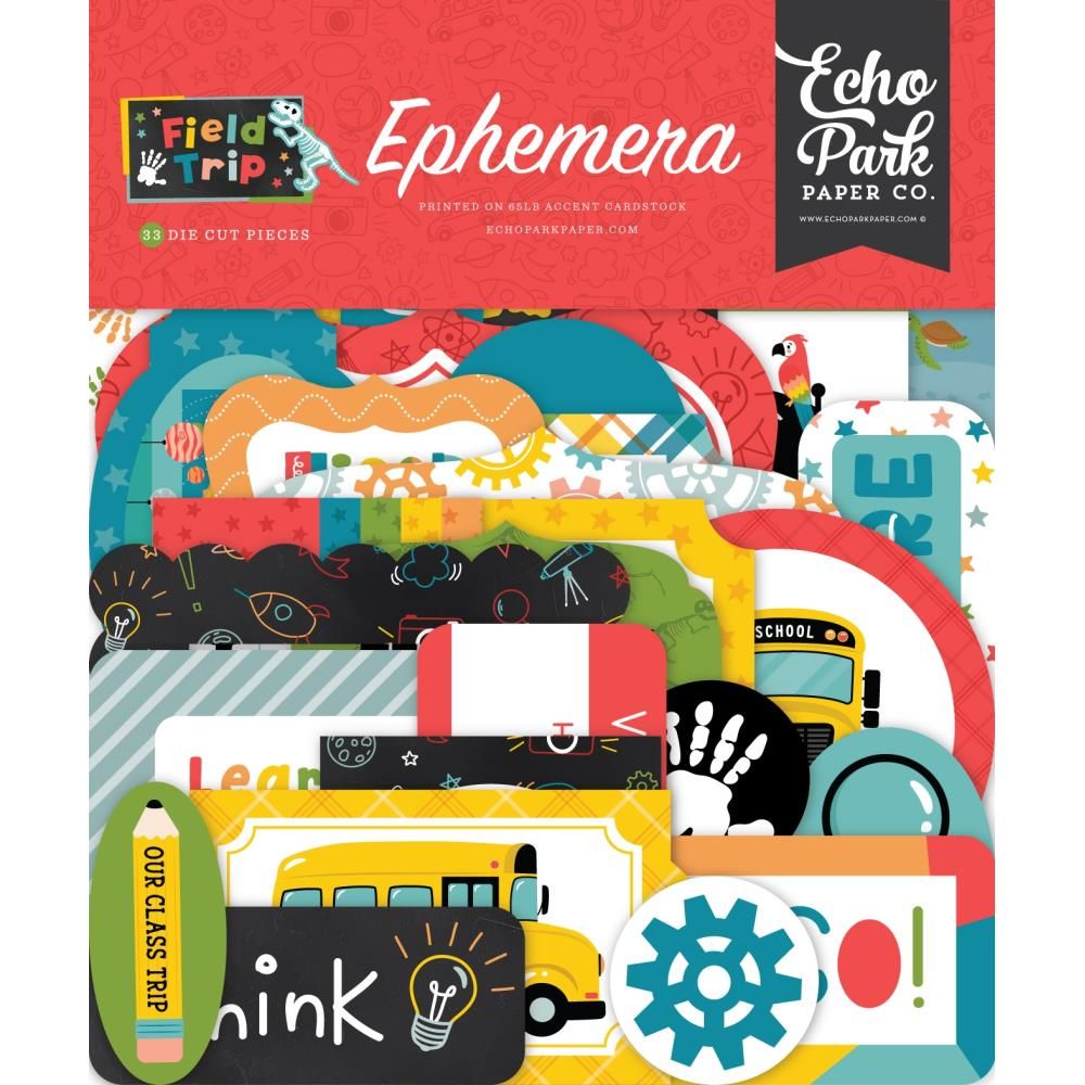 Echo Park Paper Company - Field Trip Collection - Ephemera Pack - FT478024 - 33 pcs