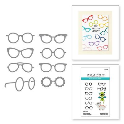 Spellbinders Paper Arts - Monster Birthday Collection - Smart Glasses - Etched Die Set - S2-379 - 8 pcs
