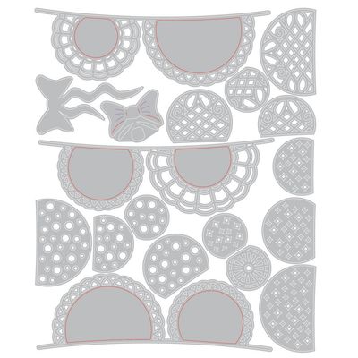 49 &amp; Market - Sizzix - Doily Banner - Thinlits Die - 18 pcs