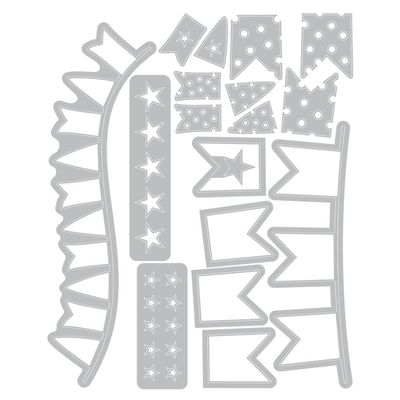 49 &amp; Market - Sizzix - Banner Bash  - Thinlits Die - 666945 - 17 Dies &amp; 39 dies