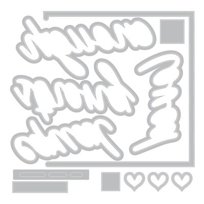 49 &amp; Market - Sizzix - Stamp &amp; Dies Set - Affirmation - 666944 - 23 Dies &amp; 18 Stamps