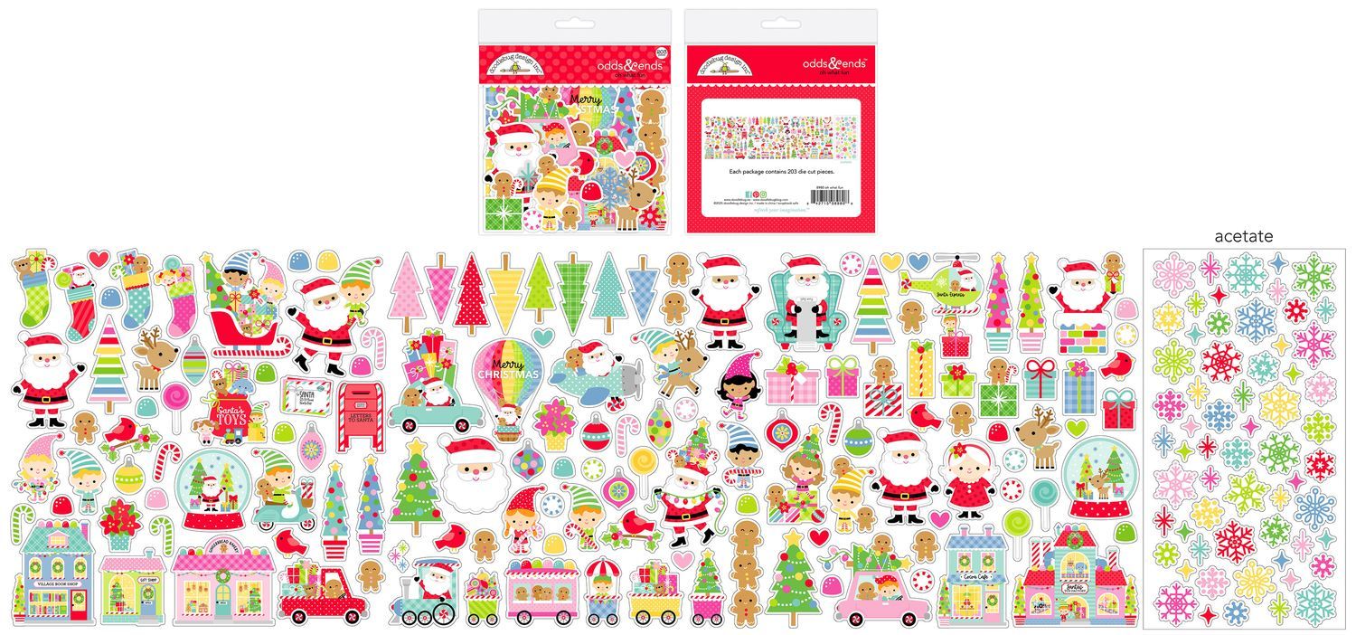 Doodlebug Design Inc - Oh What Fun Collection - This &amp; That - Die Cuts - 8980 - 203 pcs
