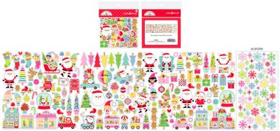 Doodlebug Design Inc - Oh What Fun Collection - This &amp; That - Die Cuts - 8980 - 203 pcs