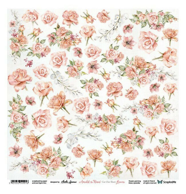 ScrapAndMe - Amidst The Roses  - Fussy Cutting 12 x 12 Sheet