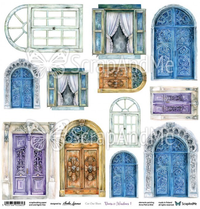 ScrapAndMe - Doors &amp; Windows 1 - Fussy Cutting 12 x 12 Sheet
