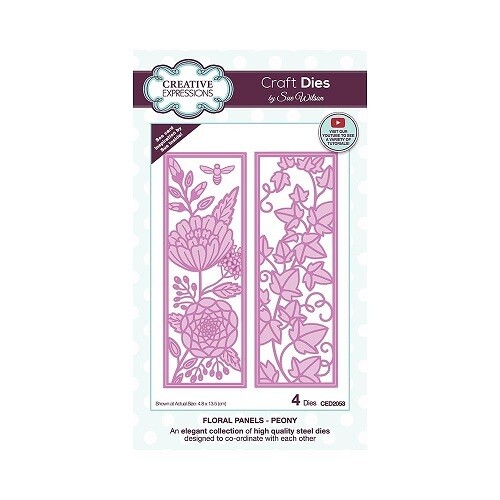 Creative Expressions &amp; Sue Wilson - Floral Panels  Die- Peony - 5 pcs - CED2053