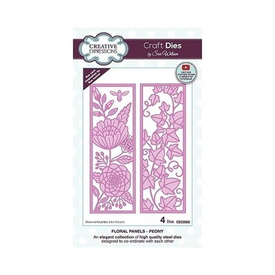 Creative Expressions &amp; Sue Wilson - Floral Panels  Die- Peony - 5 pcs - CED2053