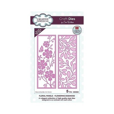 Creative Expressions &amp; Sue Wilson - Floral Panels Die - Flowering Dogwood - 5 pcs - CED 2050 -