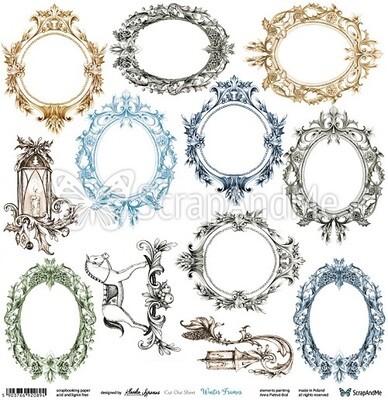 ScrapAndMe - Winter Frames - Fussy Cutting 12 x 12 Sheet