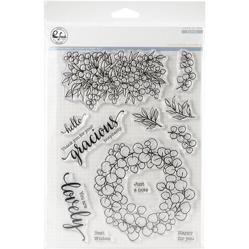 PinkFresh Studio - Clear Rubber Stamp - Eucalyptus Fantasy - 6" x 8" - PFCS1719