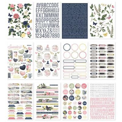 Simple Stories - Simple Vintage Indigo Garden Collection - Garden Sticker Book - 617 pieces -  VIG17124
