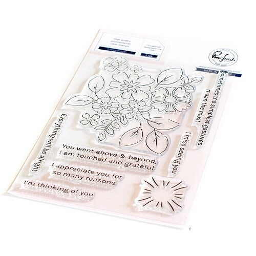PinkFresh Studio - Bundle - Simplest Gestures - Stamp, Stencil, Die &amp; Hot Foil Plate - 148522, 148622, 148722, &amp; 148822