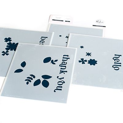 PinkFresh Studio - Bundle - Simplest Gestures - Stamp, Stencil, Die &amp; Hot Foil Plate - 148522, 148622, 148722, &amp; 148822