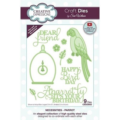 Creative Expressions &amp; Sue Wilson - Necessities Die - Parrot - CED23052 - 9 pcs