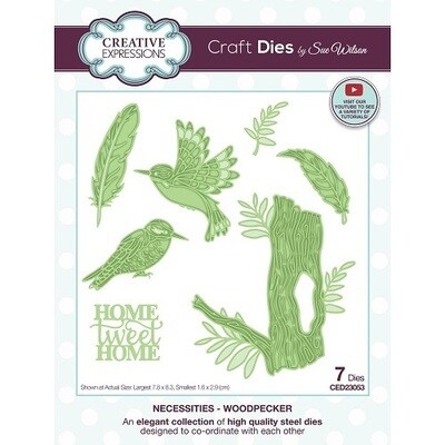 Creative Expressions &amp; Sue Wilson - Necessities Die - Woodpecker - CED23053 - 5 pcs