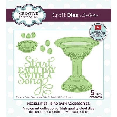 Creative Expressions &amp; Sue Wilson - Necessities Die - Bird Bath Accessories - CED23055 