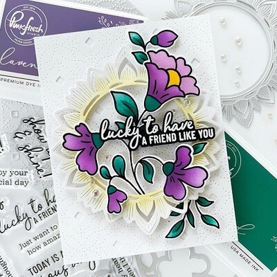 PinkFresh Studio - Bundle - Folk Floral Stem Bundle 2 - Stamp, Stencil &amp; Hot Foil Plate - 160422, 160622, 160722