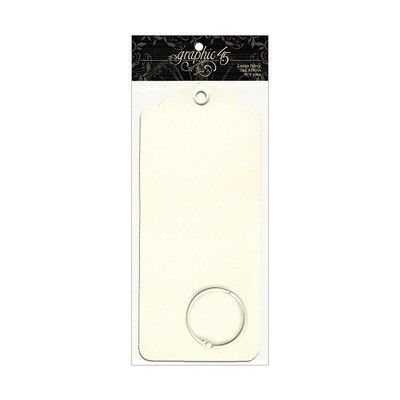 Graphic 45 - Staples - Large Tags - Ivory - 8.75 x 3.875" - G4500849 - 7Pcs (Inc Book Ring)