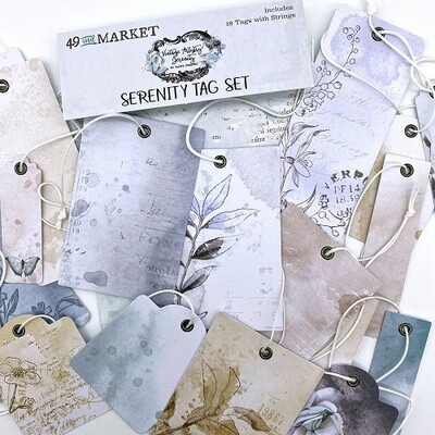 49 &amp; Market - Vintage Artistry - Serenity Collection - Tag Set - VAS38084 - 18 pcs