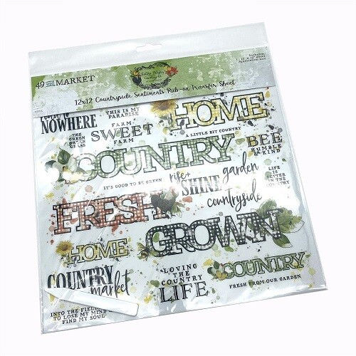 49 &amp; Market - Vintage Artistry - Countryside Collection - 12 x 12 Rub On Transfer - Sentiments - VAC38749