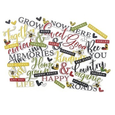 49 &amp; Market - Vintage Artistry - Countryside Collection - Chipboard Words - VAC38770 - 59 pcs