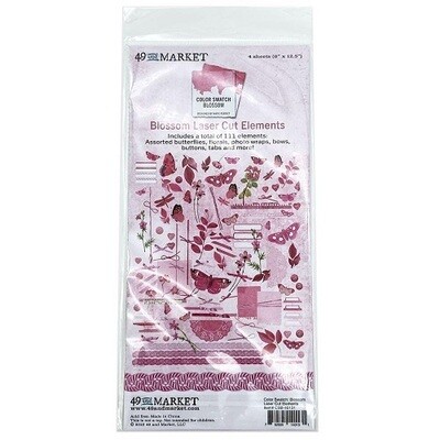 49 &amp; Market - Colour Swatch: Blossom - Laser Cut Outs - Elements - CSB40131 -111 pcs