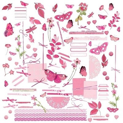 49 &amp; Market - Colour Swatch: Blossom - Laser Cut Outs - Elements - CSB40131 -111 pcs