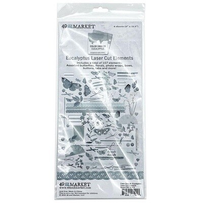 49 &amp; Market - Colour Swatch: Eucalyptus - Laser Cut Outs - Elements - CSE39913 - 111 pcs