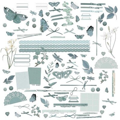 49 &amp; Market - Colour Swatch: Eucalyptus - Laser Cut Outs - Elements - CSE39913 - 111 pcs