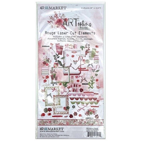 49 &amp; Market - ArtOptions - Rouge Collection - Laser Cut Outs - Elements - AOR39432 - 97 pcs