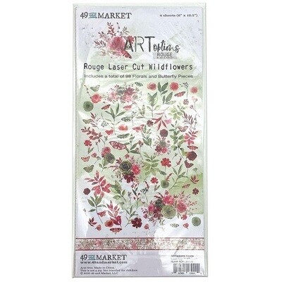 49 &amp; Market - ArtOptions - Rouge Collection - Laser Cut Outs - Wildflowers - AOR39449 - 97 pcs