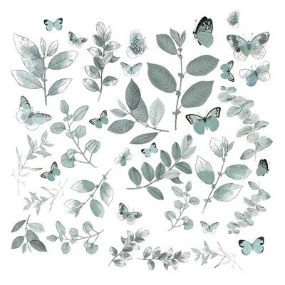 49 &amp; Market - Colour Swatch - Eucalyptus - Acetate Leaves - CSE39937 - 74 pcs