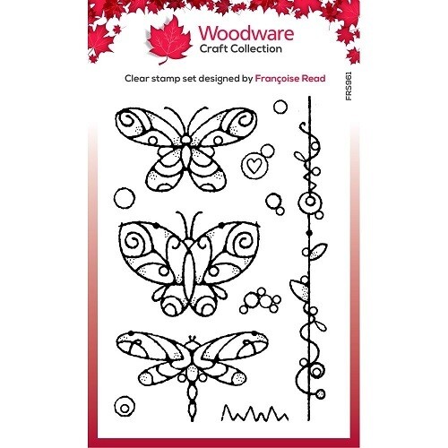 Creative Expressions - Woodware - Wired Butterflies - Clear Stamp - 6" x 4" - FRS961