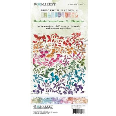 49 &amp; Market - Spectrum - Gardenia Collection - Laser Cut Outs - Leaves - SG23657 - 63 pcs