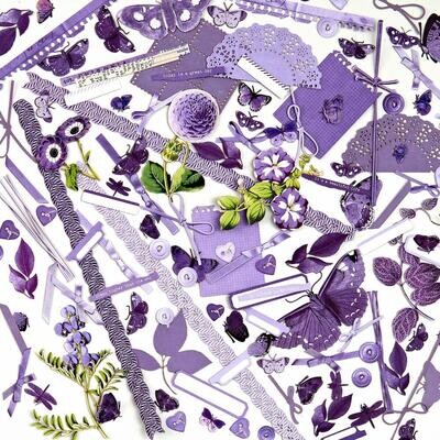 49 &amp; Market - Colour Swatch - Lavender Collection - Laser Cut Outs - Elements - CSL41428 - 124 pcs